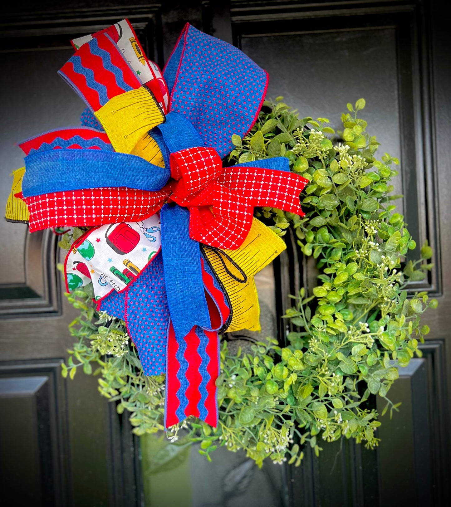 School Days Boxwood Wreath